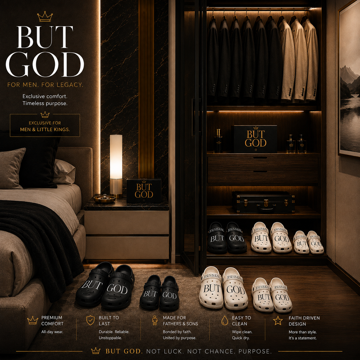 But God Men`s Black or White Grace Walkers