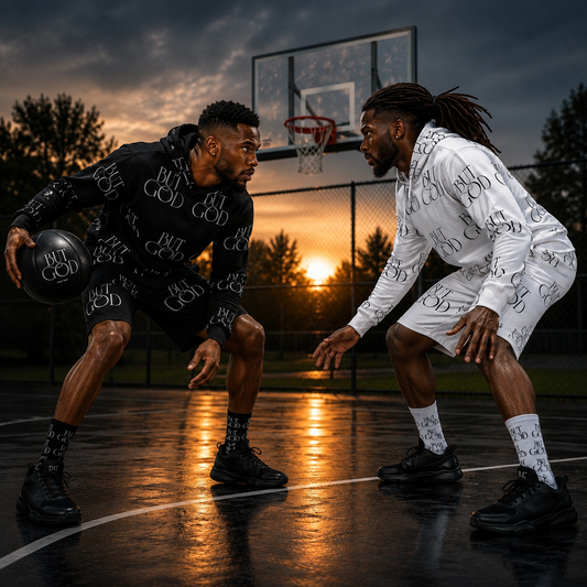But God Men`s Black Athletic Shorts