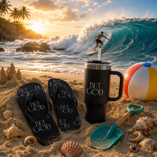 But God Black  Flip Flops