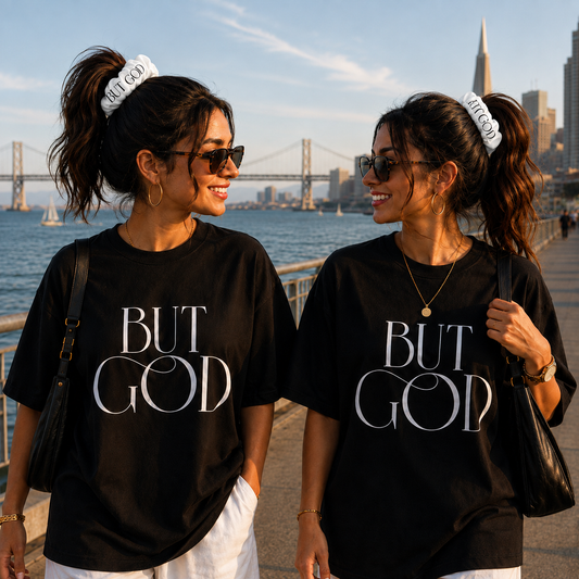 But God White  Scrunchie - Faith Hair Accessory