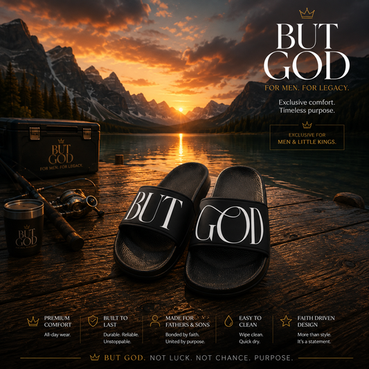 But God Men`s Black Faith Slides