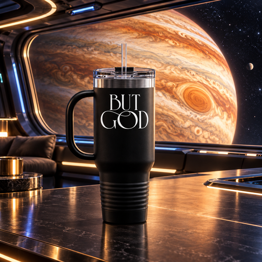 But God Black 40oz  Travel Mug